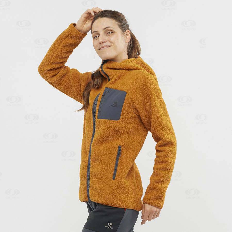 Orange Salomon OUTLINE WARM TEDDY Women's Hoodie | US-L1158