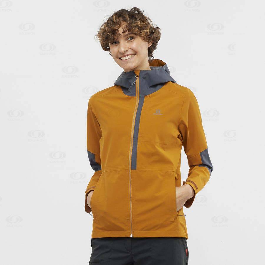 Orange Salomon OUTRACK WATERPROOF 2.5L Women's Waterproof Jackets | US-O2447