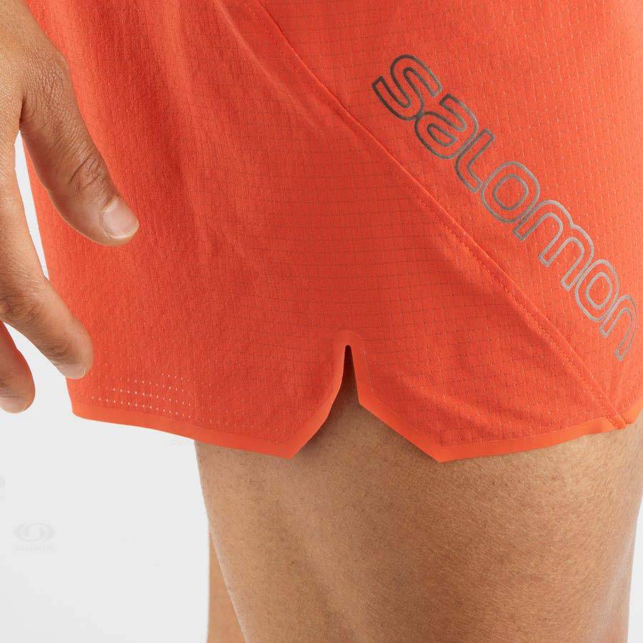 Orange Salomon SENSE AERO 5'' Men's Shorts | US-N1022