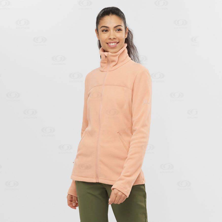 Pink Salomon ESSENTIAL COSY FLEECE Women's Hoodie | US-O2503