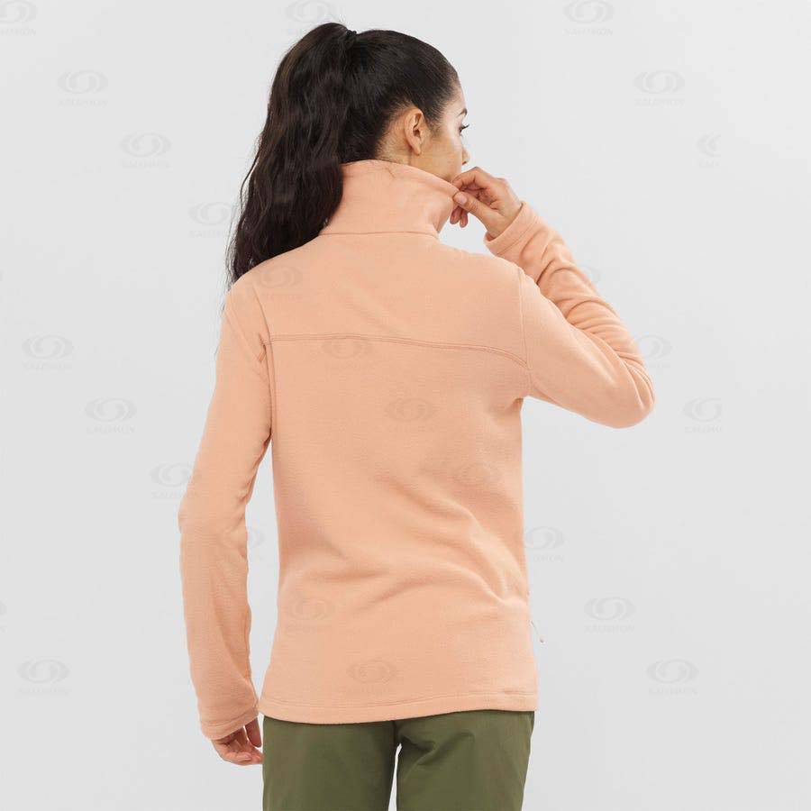 Pink Salomon ESSENTIAL COSY FLEECE Women's Hoodie | US-O2503