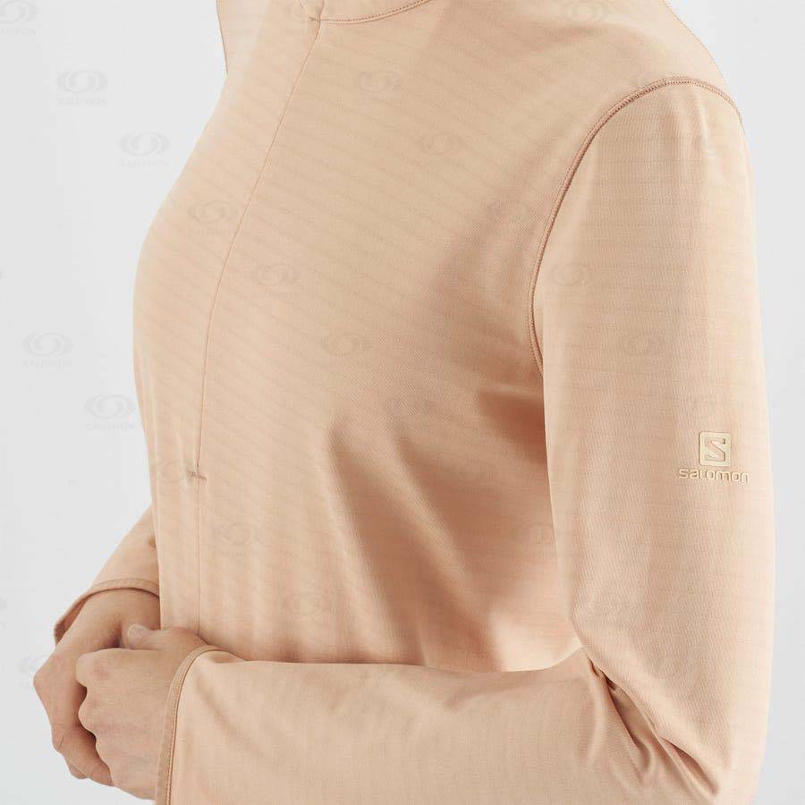 Pink Salomon ESSENTIAL LIGHTWARM Women's Hoodie | US-O1658