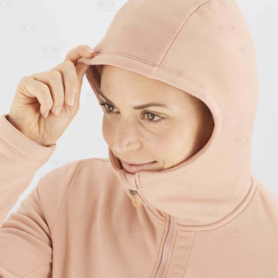 Pink Salomon ESSENTIAL XWARM Women's Hoodie | US-L1879