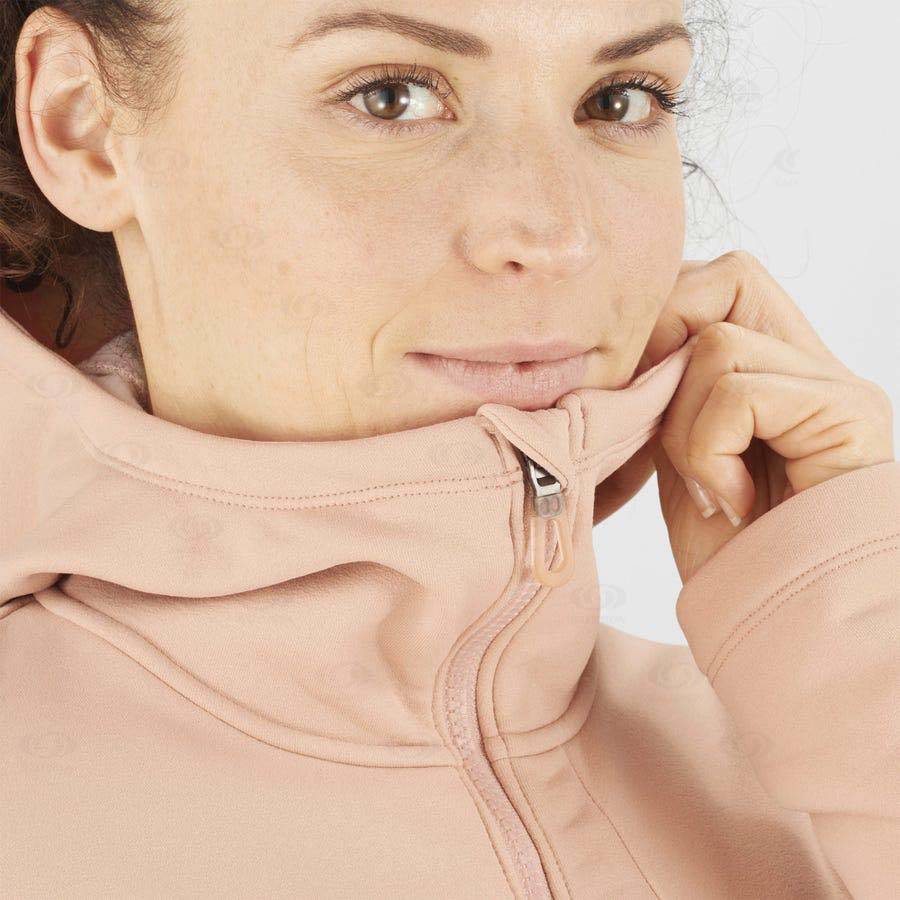 Pink Salomon ESSENTIAL XWARM Women's Hoodie | US-L1879