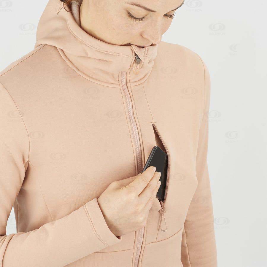 Pink Salomon ESSENTIAL XWARM Women's Hoodie | US-L1879