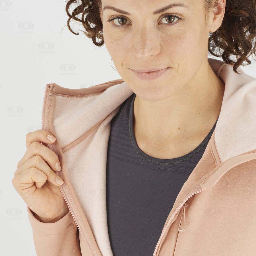 Pink Salomon ESSENTIAL XWARM Women's Hoodie | US-L1879