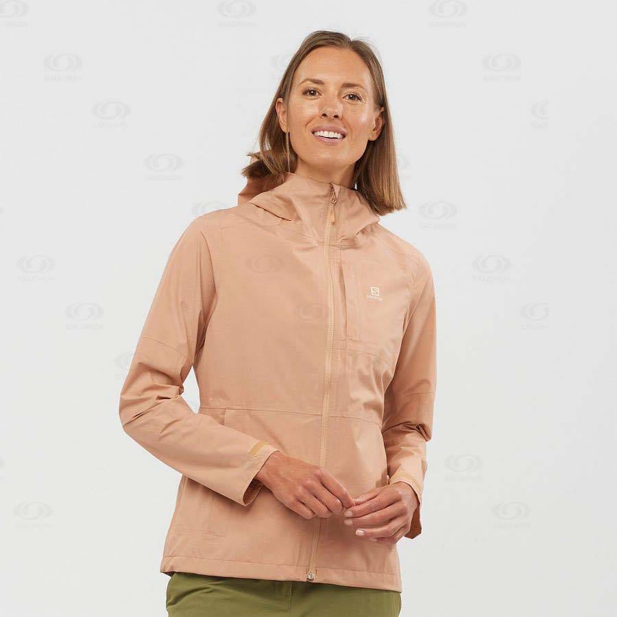 Pink Salomon OUTRACK WATERPROOF 2.5L Women's Waterproof Jackets | US-O2043