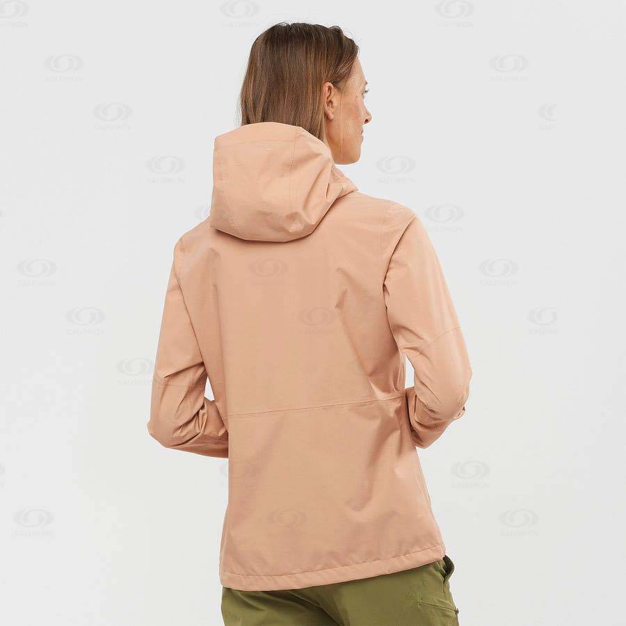 Pink Salomon OUTRACK WATERPROOF 2.5L Women's Waterproof Jackets | US-O2043