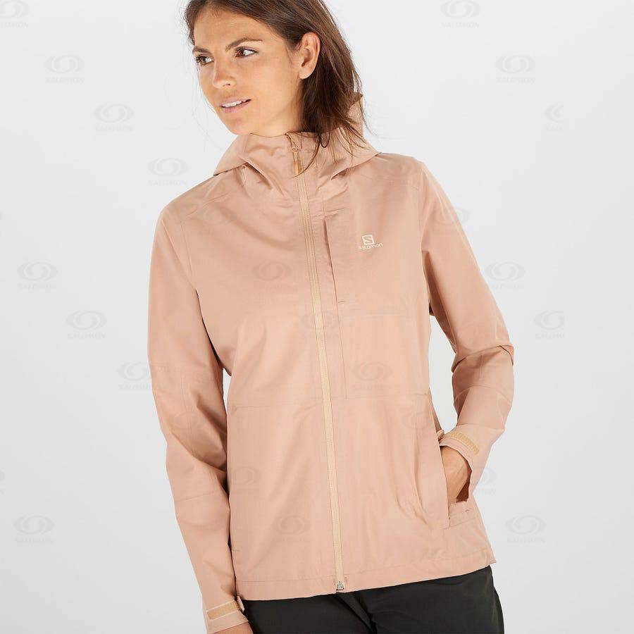 Pink Salomon OUTRACK WATERPROOF 2.5L Women's Waterproof Jackets | US-O2043