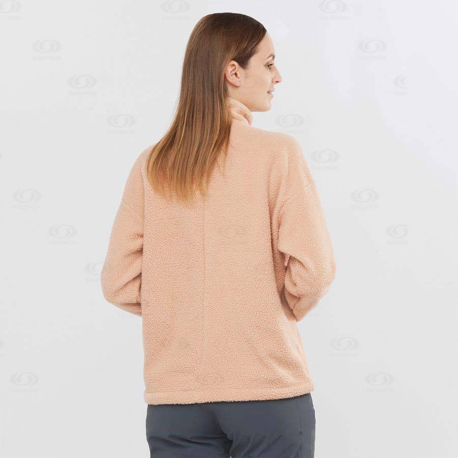 Pink Salomon SNOWSHELTER TEDDY Women's Hoodie | US-N1862