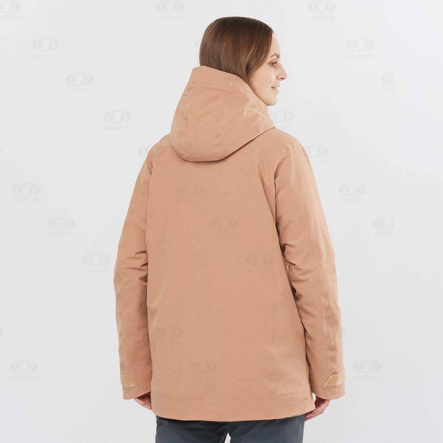 Pink Salomon STANCE CARGO Women's Ski Jackets | US-L2075