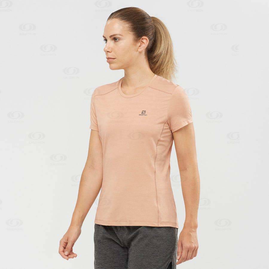 Pink Salomon XA TEE W Women's T Shirts | US-L1529