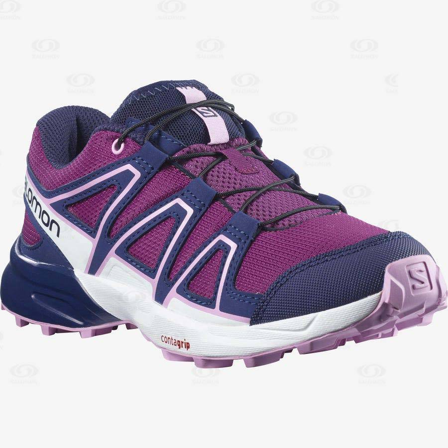 Purple / Blue Salomon SPEEDCROSS kids Trail Running Shoes | US-O2295