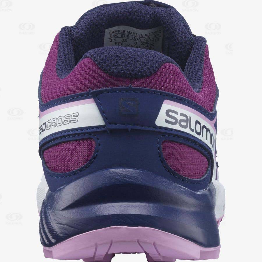 Purple / Blue Salomon SPEEDCROSS kids Trail Running Shoes | US-O2295