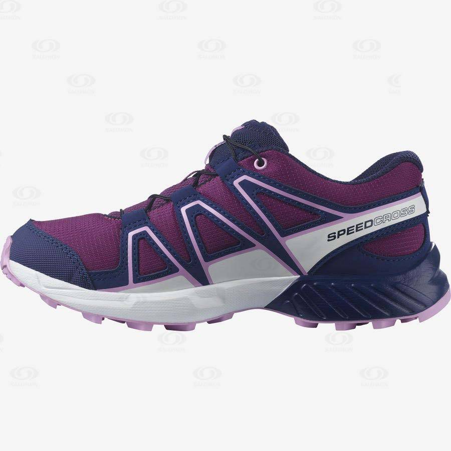 Purple / Blue Salomon SPEEDCROSS kids Trail Running Shoes | US-O2295