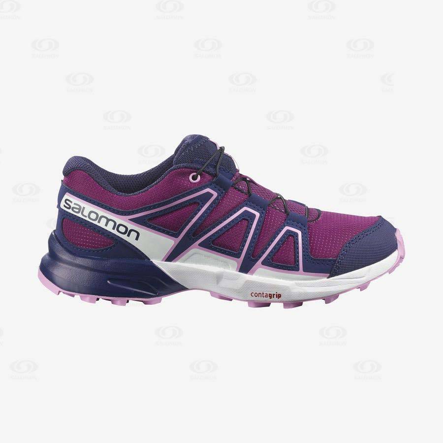 Purple / Blue Salomon SPEEDCROSS kids Trail Running Shoes | US-O2295