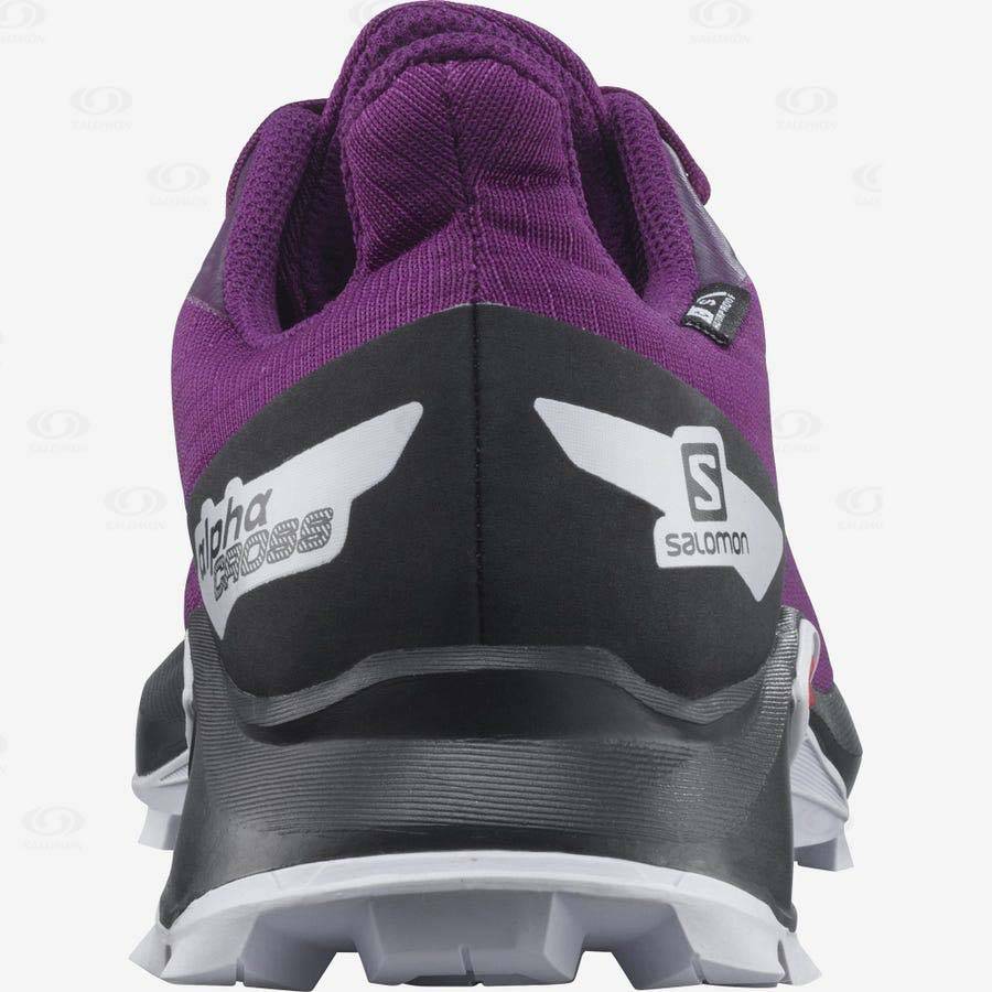 Purple Salomon ALPHACROSS BLAST CLIMASALOMON™ kids Waterproof Shoes | US-A1031