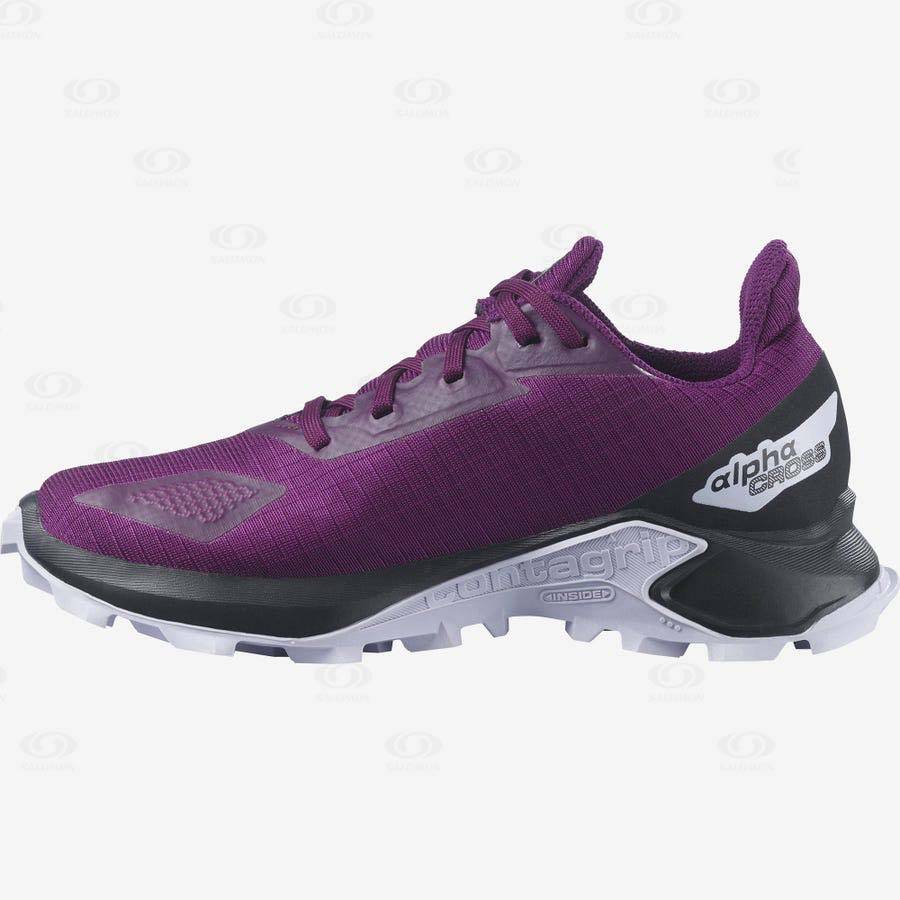 Purple Salomon ALPHACROSS BLAST CLIMASALOMON™ kids Waterproof Shoes | US-A1031