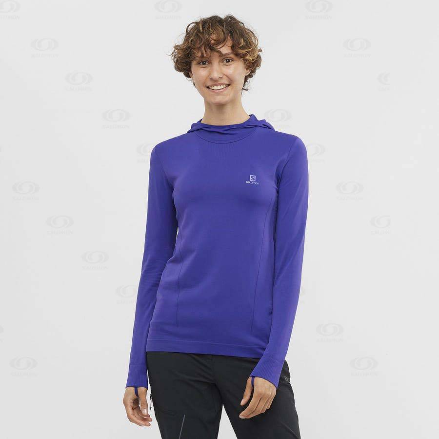 Purple Salomon ESSENTIAL SEAMLESS Women's Hoodie | US-A1899