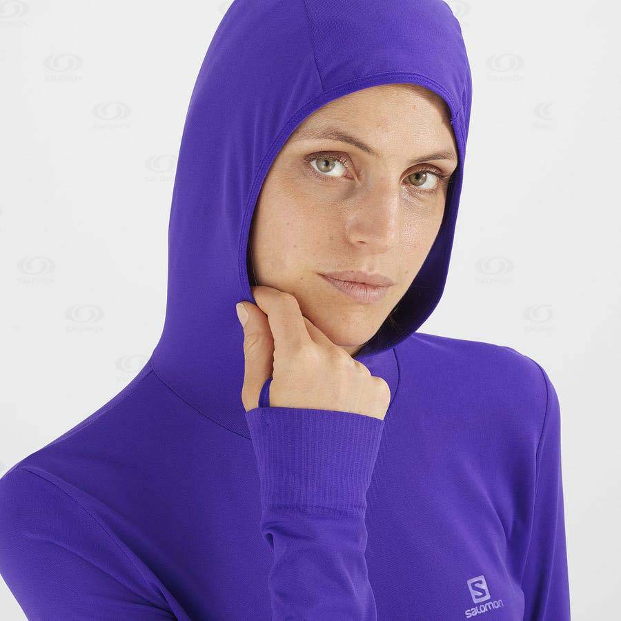 Purple Salomon ESSENTIAL SEAMLESS Women's Hoodie | US-A1899