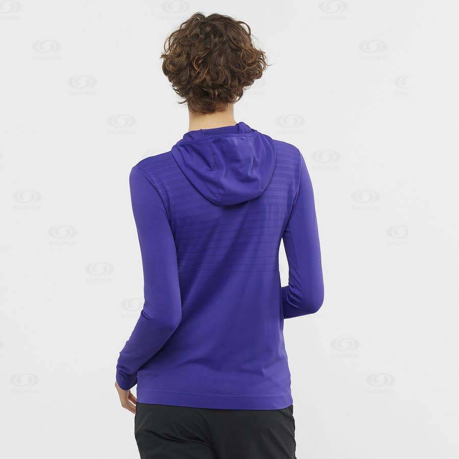 Purple Salomon ESSENTIAL SEAMLESS Women's Hoodie | US-A1899