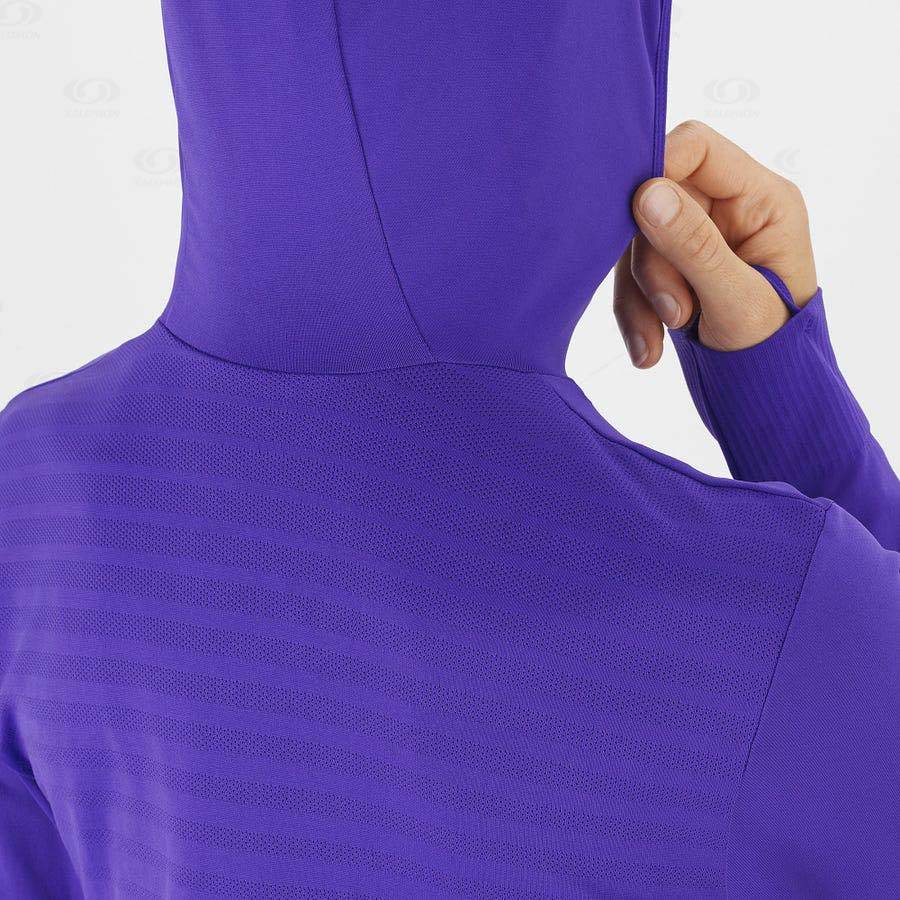 Purple Salomon ESSENTIAL SEAMLESS Women's Hoodie | US-A1899