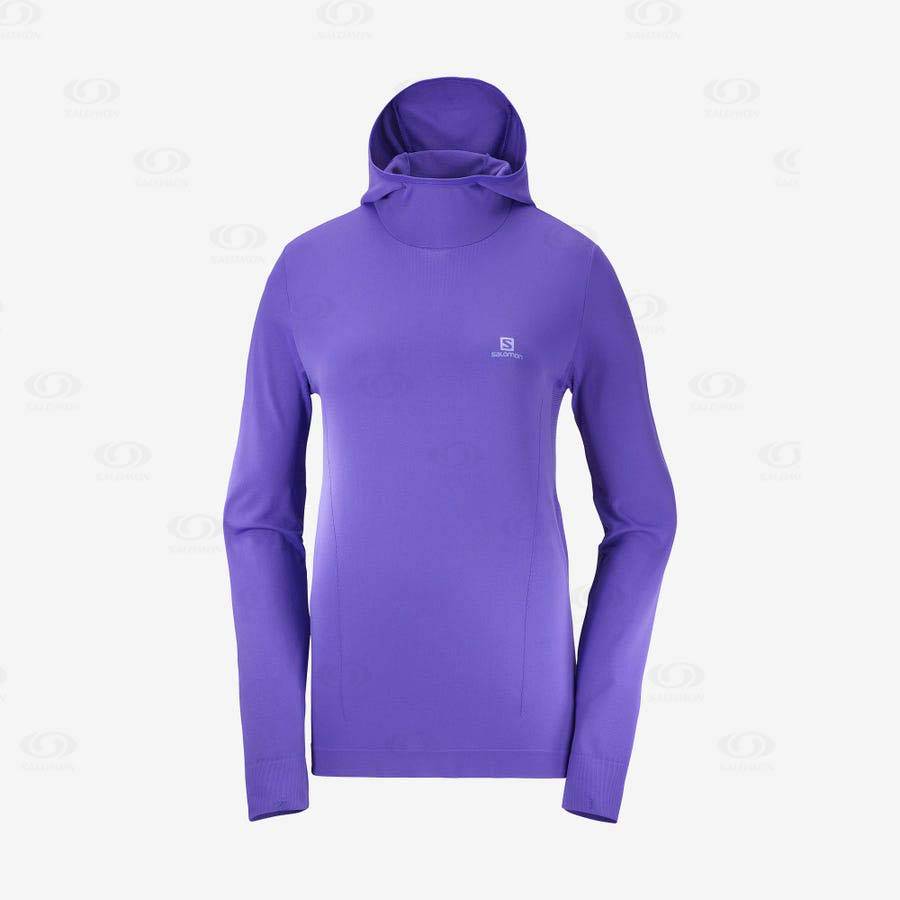 Purple Salomon ESSENTIAL SEAMLESS Women\'s Hoodie | US-A1899