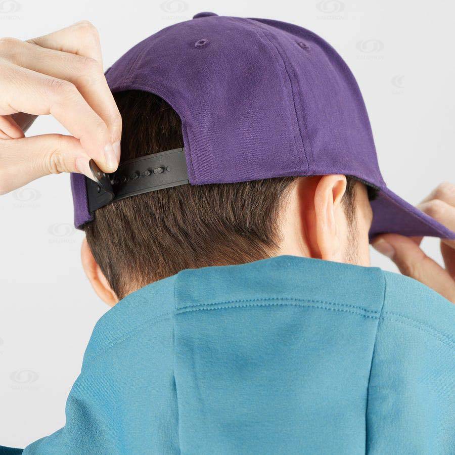 Purple Salomon LOGO Men's Hats | US-M1594