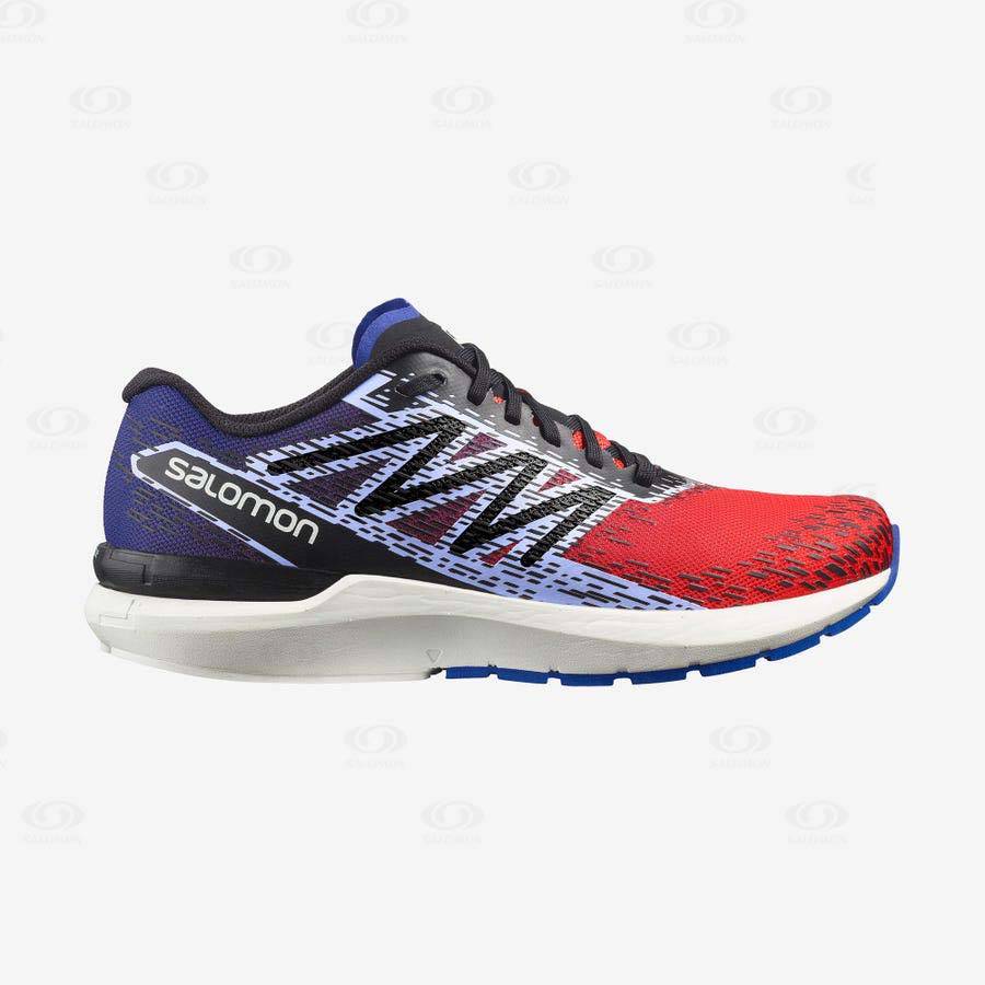 Red / Blue Salomon SONIC 5 BALANCE Men\'s Running Shoes | US-N2457