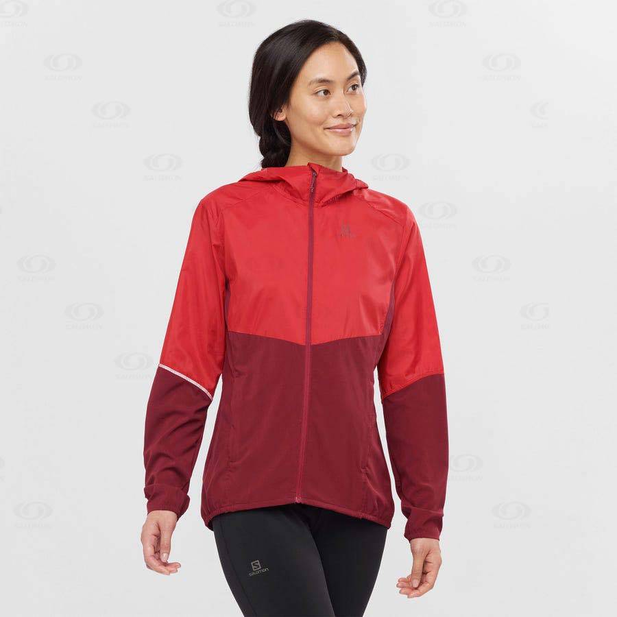 Red Salomon AGILE WIND Women's Windbreakers Jacket | US-W2450