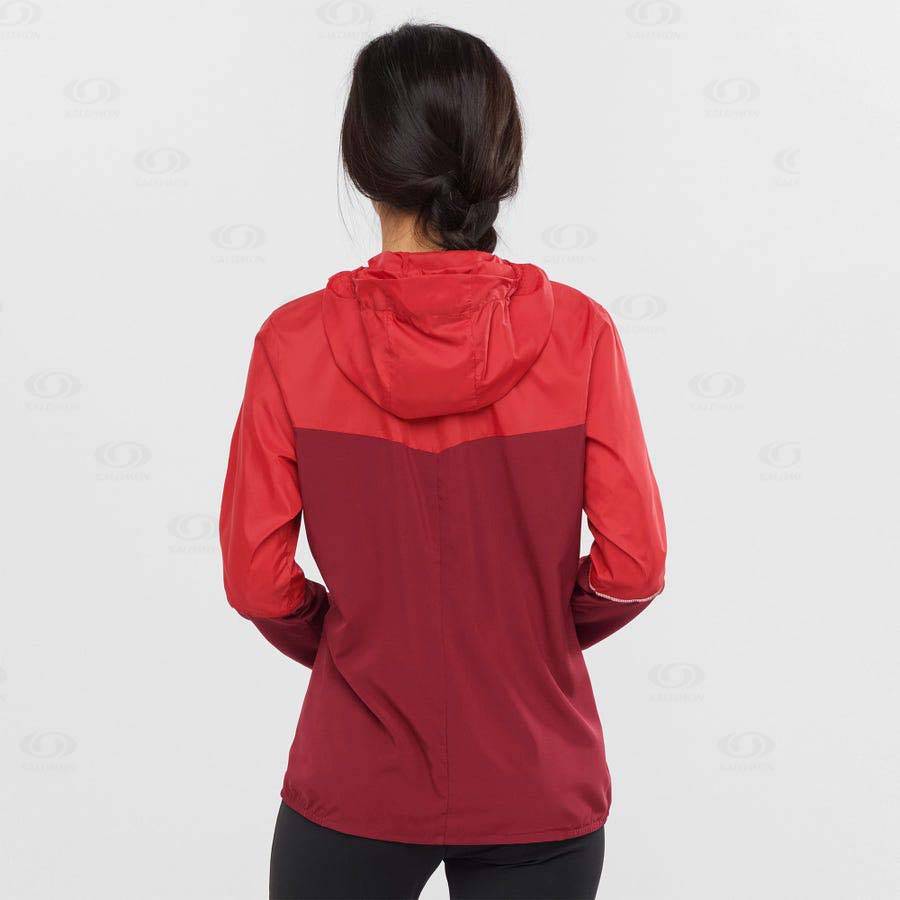 Red Salomon AGILE WIND Women's Windbreakers Jacket | US-W2450