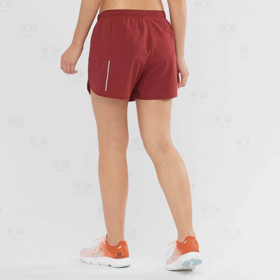 Red Salomon AGILE Women's Shorts | US-A2403