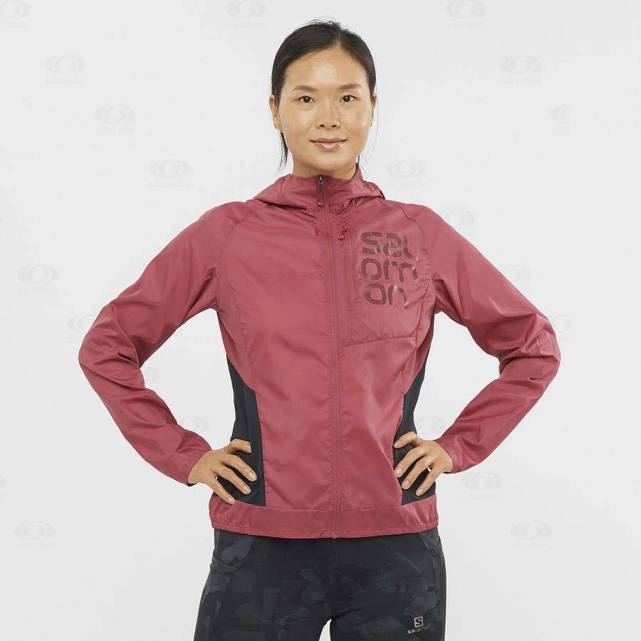 Red Salomon BONATTI CROSS WIND Women's Windbreakers Jacket | US-O2582