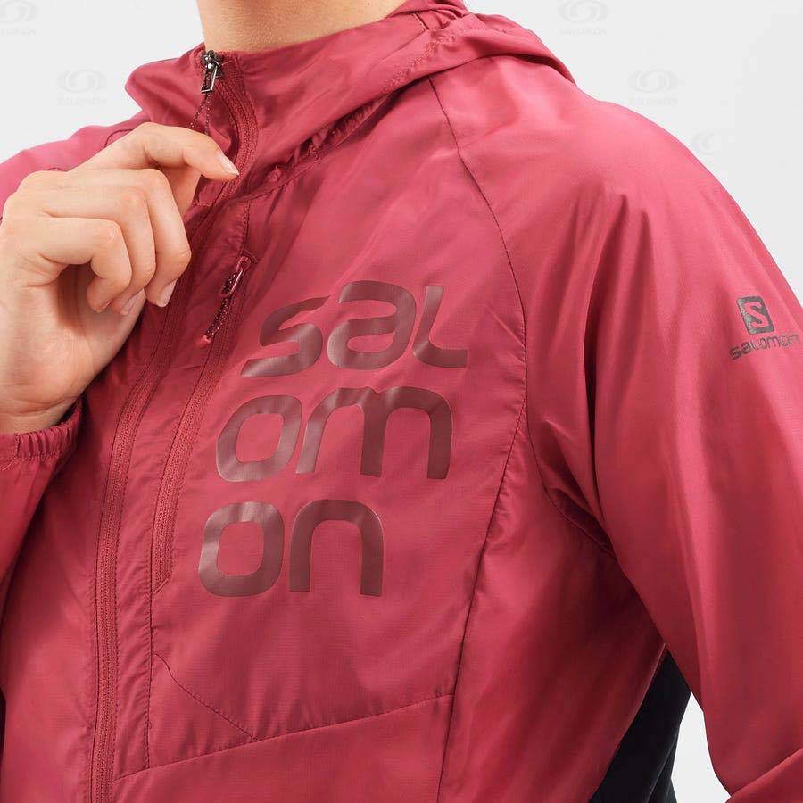 Red Salomon BONATTI CROSS WIND Women's Windbreakers Jacket | US-O2582