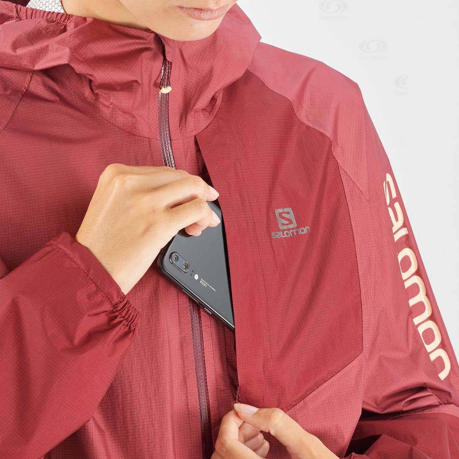 Red Salomon BONATTI WATERPROOF Women's Waterproof Jackets | US-A1710