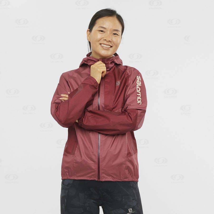 Red Salomon BONATTI WATERPROOF Women's Waterproof Jackets | US-A1710