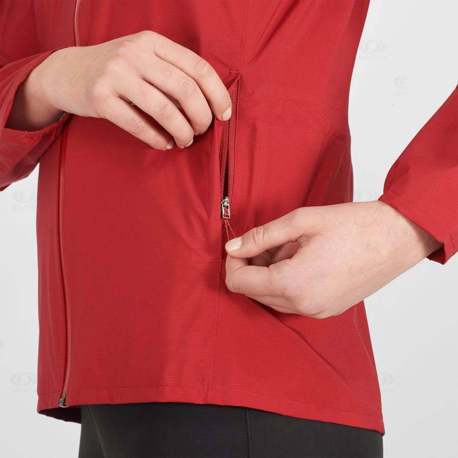 Red Salomon BONATTI WATERPROOF Women's Waterproof Jackets | US-A2081