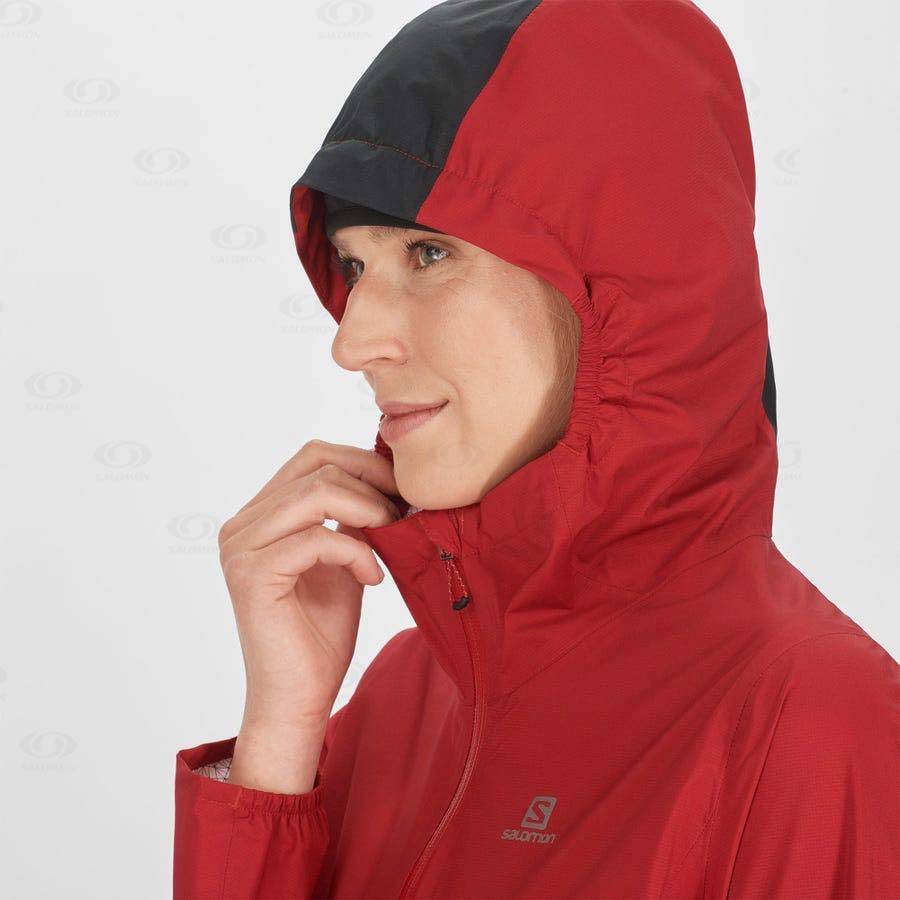 Red Salomon BONATTI WATERPROOF Women's Waterproof Jackets | US-A2081