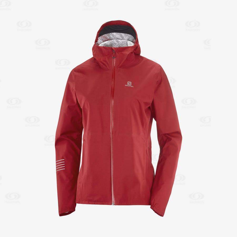 Red Salomon BONATTI WATERPROOF Women\'s Waterproof Jackets | US-A2081