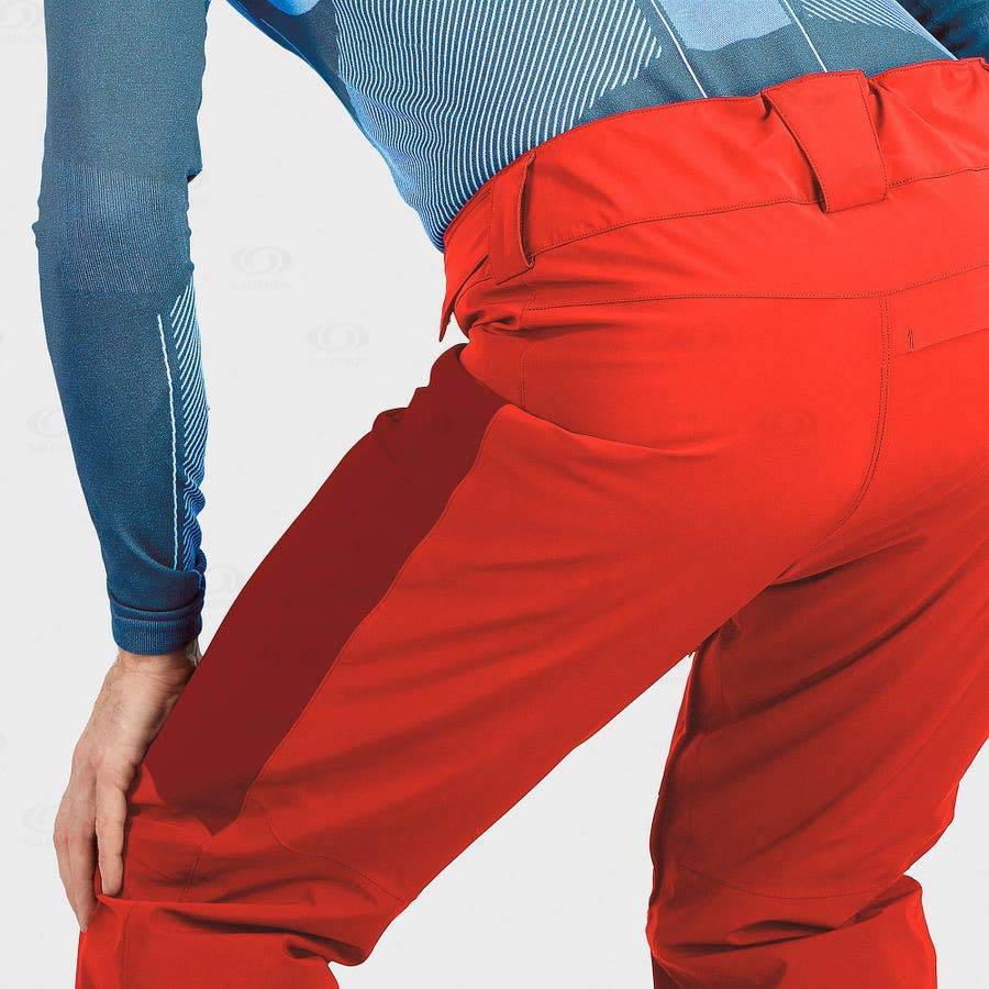 Red Salomon BRILLIANT Men's Ski Pants | US-W3090