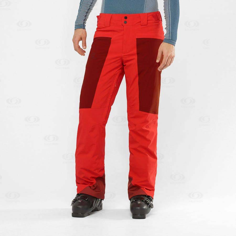 Red Salomon BRILLIANT Men's Ski Pants | US-W3090