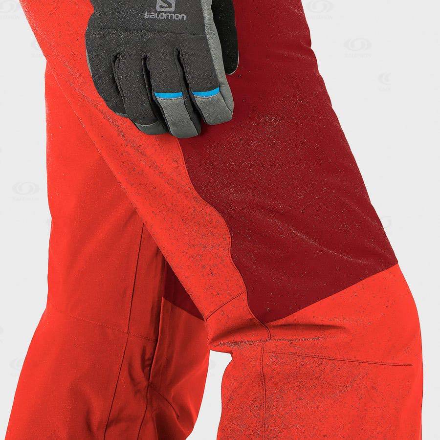 Red Salomon BRILLIANT Men's Ski Pants | US-W3090