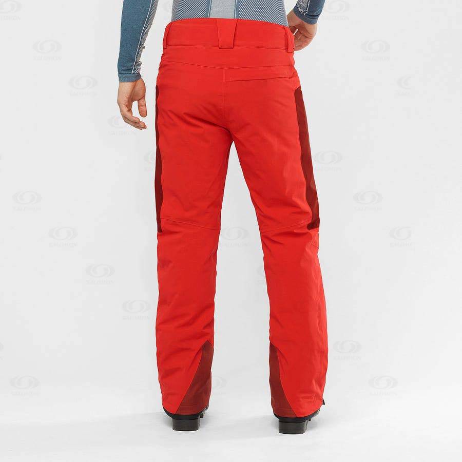 Red Salomon BRILLIANT Men's Ski Pants | US-W3090