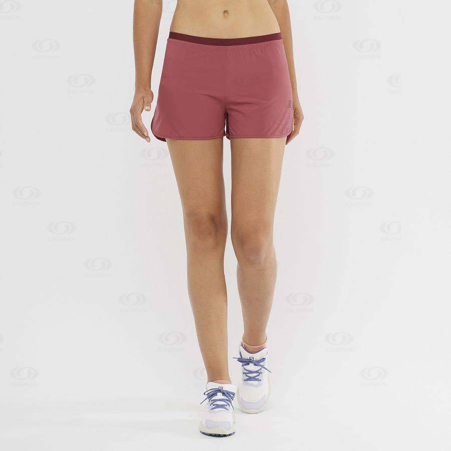 Red Salomon CROSS 3'' Women's Shorts | US-N2443