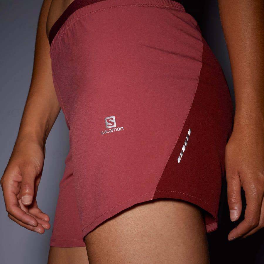 Red Salomon CROSS 5'' Women's Shorts | US-L2320