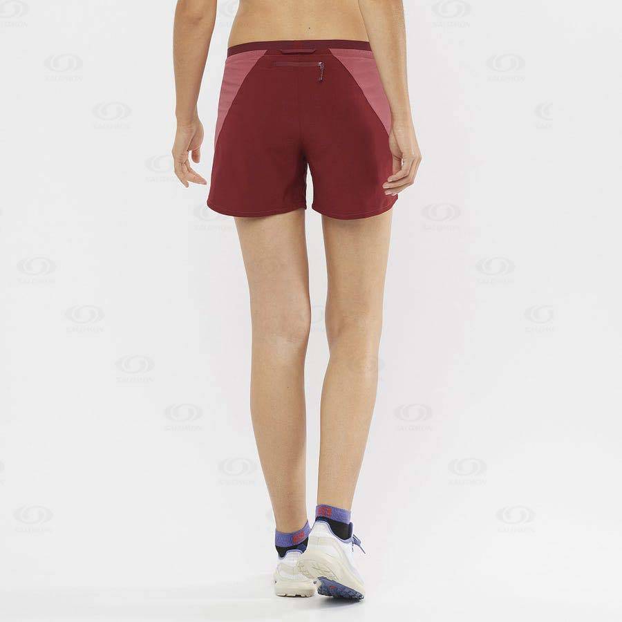 Red Salomon CROSS 5'' Women's Shorts | US-L2320