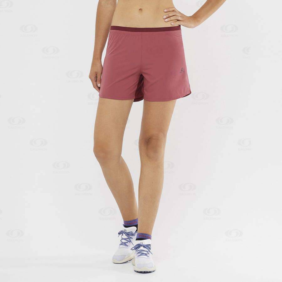 Red Salomon CROSS 5'' Women's Shorts | US-L2320