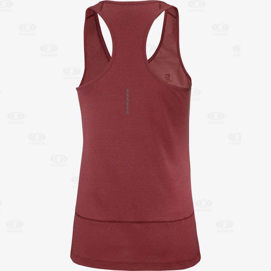 Red Salomon CROSS RUN GRAPHIC Women's T Shirts | US-S1156