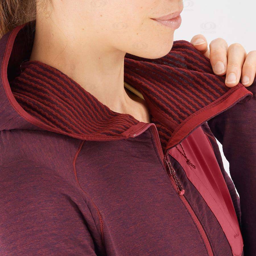 Red Salomon ESSENTIAL LIGHTWARM HOODED Women's Hoodie | US-O1264