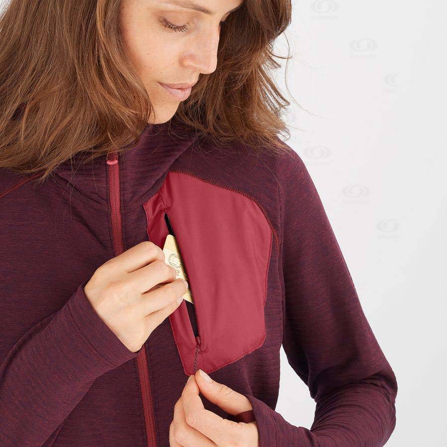 Red Salomon ESSENTIAL LIGHTWARM HOODED Women's Hoodie | US-O1264